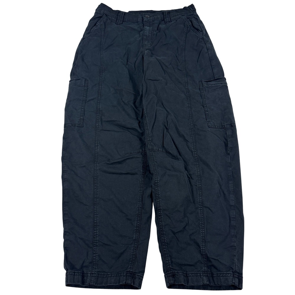 Y2K American Eagle Black Barrel Cargo Pants Women's 4 Baggy Grunge Western